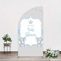 Aperturee Blue Elephant Twins Arch Backdrop, Baby Shower Prop, Arch Stand Cover