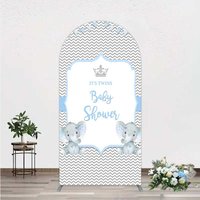 Aperturee Blue Elephant Twins Arch Backdrop, Baby Shower Prop, Arch Stand Cover
