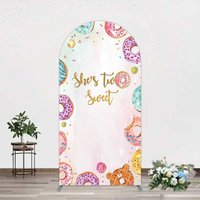 Aperturee Two Sweet Donut Pink Girl Birthday Arch Backdrop, 1.6x4ft (50x120cm), 98.18 USD, arch backdrop kit, GHJ07479-AJ