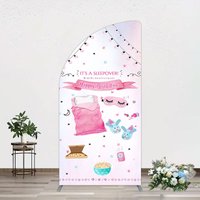 Aperturee Pink Sleepover Night Sweet Birthday Half Moon Arch Backdrop, 1.6 x 4 ft (0.5 x 1.2 m), 98.18 USD, arch backdrop kit, GHJ07790YL-AJ