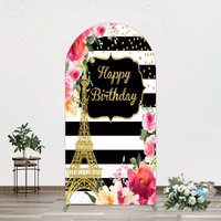 Aperturee Floral Gold Tower Birthday Girl Arch Backdrop, 1.6 x 4 ft (0.5 x 1.2 m), 98.18 USD, arch backdrop kit, GHJ07845-AJ