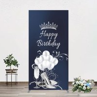 Aperturee Navy Blue Silver Crown Happy Birthday Rectangle Backdrop, 1.6 x 4 ft (0.5 x 1.2 m), 98.18 USD, arch backdrop kit, GLH0C510CF-AJ