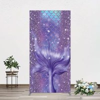 Aperturee Glitter Mermaid Purple Summer Vibe Rectangle Backdrop, 1.6 x 4 ft (0.5 x 1.2 m), 98.18 USD, arch backdrop kit, GLH0C515CF-AJ
