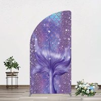 Aperturee Glitter Mermaid Purple Summer Vibe Half Moon Arch Backdrop, 1.6 x 4 ft (0.5 x 1.2 m), 98.18 USD, arch backdrop kit, GLH0C515YL-AJ
