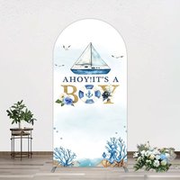 Aperturee Ahoy Boy Seagulls Boat Baby Shower Arch Backdrop, 1.6 x 4 ft (0.5 x 1.2 m), 98.18 USD, arch backdrop kit, GLH0C881-AJ