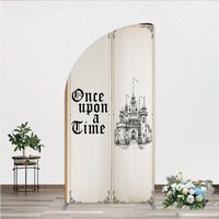 Aperturee Once Upon a Time Storybook Half Moon Arch Backdrop, Fairytale Princess Castle Theme, Vintage Birthday and Baby Shower Decor, 1.6x4ft (50x1