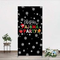 Aperturee Arch Backdrop Christmas Pajama Party, Winter Gingerbread Man Cocoa Snowflake Arch Cover, Seasonal Event Prop