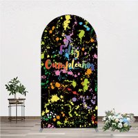 Aperturee Feliz Cumplea?os Arch Backdrop Banner, Colorful Paint Splatter Party Decor, Spanish Happy Birthday Photo Prop, 1.6x4ft (50