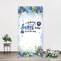 Aperturee Sweet Berry Floral Lovely Baby Shower Rectangle Backdrop, 1.6 x 4 ft (0.5 x 1.2 m), 98.18 USD, arch backdrop kit, GLH0G203CF-AJ