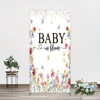 Aperturee Baby In Bloom Arch Backdrop Wildflower Butterfly Party Decoration Spring Garden Floral Background Studio Shoot
