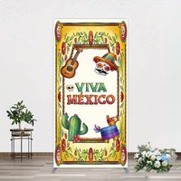 Aperturee Vintage Cactus Skull Viva Mexico Party Rectangle Backdrop, 1.6 x 4 ft (0.5 x 1.2 m), 98.18 USD, arch backdrop kit, GLH0G537CF-AJ