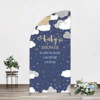 Aperturee Twinkle Moonlight Night Baby Shower Half Moon Arch Backdrop, 1.6 x 4 ft (0.5 x 1.2 m), 98.18 USD, arch backdrop kit, GLH0G626YL-AJ