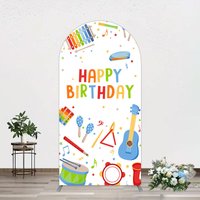 Aperturee Musical Instruments Kids Theme Birthday Arch Backdrop, 1.6 x 4 ft (0.5 x 1.2 m), 98.18 USD, arch backdrop kit, GLHF662A-AJ