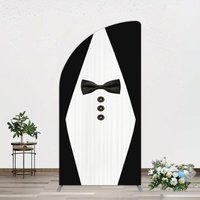 Aperturee Boss Suit Black White Happy Birthday Half Moon Arch Backdrop, 1.6 x 4 ft (0.5 x 1.2 m), 98.18 USD, arch backdrop kit, GYZHD1O10YL-AJ