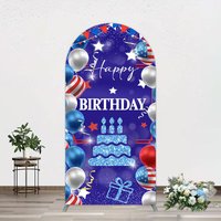 Aperturee National Flag Balloons Sweet Birthday Arch Backdrop, 1.6 x 4 ft (0.5 x 1.2 m), 98.18 USD, arch backdrop kit, GYZHD1P80-AJ