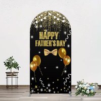 Aperturee Black Gold Glitter Happy Fathers Day Arch Backdrop, 1.6 x 4 ft (0.5 x 1.2 m), 98.18 USD, arch backdrop kit, GZH0C385-AJ