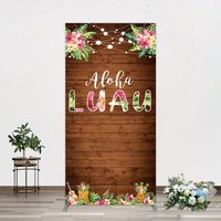Aperturee Hawaii Aloha Luau Floral Wood Plant Rectangle Backdrop, 1.6 x 4 ft (0.5 x 1.2 m), 98.18 USD, arch backdrop kit, GZH0C723CF-AJ