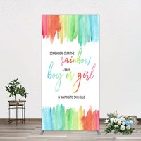 Aperturee Over The Rainbow Arch Backdrop Watercolor Colorful Stripe Decoration Gender Reveal Background Artistic Photo Prop