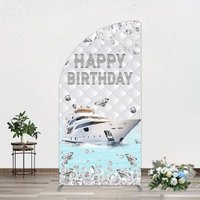 Aperturee Simple Ship Glitter Happy Birthday Half Moon Arch Backdrop, 1.6 x 4 ft (0.5 x 1.2 m), 98.18 USD, arch backdrop kit, GZH0D815YL-AJ