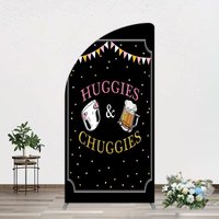 Aperturee Huggies And Chuggies Cute Baby Shower Half Moon Arch Backdrop, 1.6 x 4 ft (0.5 x 1.2 m), 98.18 USD, arch backdrop kit, GZH0E386YL-AJ