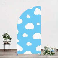 Aperturee Blue Sky Cloudy Kids Birthday Party Half Moon Arch Backdrop, 1.6x4ft (50x120cm), 98.18 USD, arch backdrop kit, GZH0G286YL-AJ