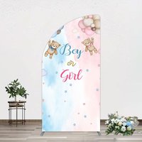 Aperturee Balloon Teddy Baby Shower Gender Reveal Half Moon Arch Backdrop, 1.6 x 4 ft (0.5 x 1.2 m), 98.18 USD, arch backdrop kit, GZH0G871YL-AJ