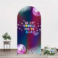 Aperturee Arch Backdrop In My Double Digits Era, Groovy Disco Ball Butterfly Birthday Arch Cover, Retro Pop Star Prop