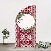 Aperturee Boho Slovakia Pattern Sweet Wedding Half Moon Arch Backdrop, 1.6 x 4 ft (0.5 x 1.2 m), 98.18 USD, arch backdrop kit, JWGD5Q41YL-AJ
