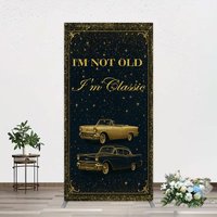 Aperturee Glitter Not Old But Classic Birthday Rectangle Backdrop, 1.6 x 4 ft (0.5 x 1.2 m), 98.18 USD, arch backdrop kit, JWGD5Q53CF-AJ