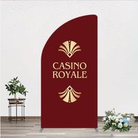 Aperturee Casino Royale Inspired Half Moon Arch Backdrop, James Bond 007 Themed Party Decor, Art Deco Adult Birthday, 1.6x4ft (50x120cm)