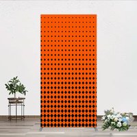 Aperturee Orange and Black Diamond Gradient Rectangle Backdrop, Modern Geometric Pattern Party Cover