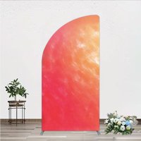 Aperturee Abstract Watercolor Gradient Half Moon Arch Backdrop, Red and Orange Sunset Style Birthday Party Photo Background