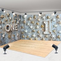 Aperturee Retro Blue One Birthday Cake Smash Room Set Backdrop, 7 x 7 ft / 10 x 7 ft / 10 x 7 ft, 247.5 USD, room set backdrops