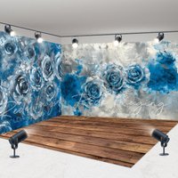 Aperturee Blue Silver Abstract Butterfly Room Set Backdrop, 7 x 7 ft / 10 x 7 ft / 10 x 7 ft, 247.5 USD, room set backdrops