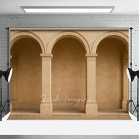 Aperturee Triple Arch Nude Color Architecture Photo Backdrop, 3X2FT(1MX0.6M), 14 USD, architecture backdrops, LRHD3L65-M