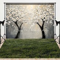 Aperturee Painted Floral Tree Grass Field Combo Set Backdrop, 7 x 5 ft / 7 x 5 ft, 97.4 USD, combo set backdrops, LRHD4K82-D, CYHD1I12-D