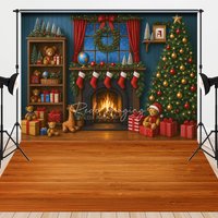 Aperturee Christmas Decor Sweet House Wood Combo Set Backdrop, 7 x 5 ft / 7 x 5 ft, 97.4 USD, combo set backdrops, LRHD9K06-D, MATZYHD9K92-D