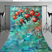 Aperturee Red Abstract Painted Apples Fine Art Sweep Backdrop, 5 x 7 ft (1.5 x 2.1 m), 42 USD, sweep backdrops, LRSD1K60-D