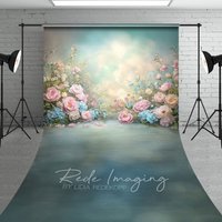 Aperturee Painted Colorful Pastel Florals Sweep Photo Backdrop, 5 x 7 ft (1.5 x 2.1 m), 42 USD, sweep backdrops, LRSD2K03-D