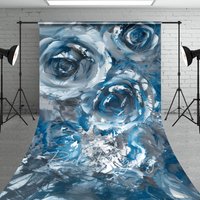 Aperturee Elegant Blue Abstract Floral Fine Art Sweep Backdrop, 5 x 7 ft (1.5 x 2.1 m), 42 USD, sweep backdrops, LRSD2K41-D