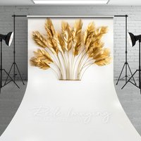 Aperturee Golden Feather Boho Copy Ornaments Sweep Backdrop, 5 x 7 ft (1.5 x 2.1 m), 42 USD, sweep backdrops, LRSD2K45-D