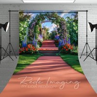 Aperturee Summer Plant Floral Arch Wedding Sweep Photo Backdrop, 5 x 7 ft (1.5 x 2.1 m), 42 USD, sweep backdrops, LRSD2K56-D