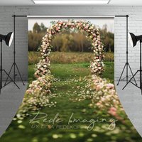 Aperturee Outdoor Floral Arch Grassland Wedding Sweep Backdrop, 5 x 7 ft (1.5 x 2.1 m), 42 USD, sweep backdrops, LRSD2K58-D