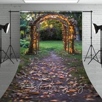 Aperturee Lighted Floral Arch Grassland Summer Sweep Backdrop, 5 x 7 ft (1.5 x 2.1 m), 42 USD, sweep backdrops, LRSD2K59-D
