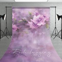 Aperturee Elegant Purple Florals Leaves Sweep Photo Backdrop, 5 x 7 ft (1.5 x 2.1 m), 42 USD, sweep backdrops, LRSD2K85-D