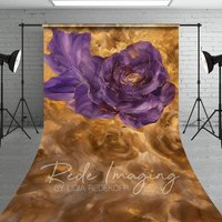 Aperturee Gold Purple Abstract Floral Sweep Photo Backdrop, 5 x 7 ft (1.5 x 2.1 m), 42 USD, sweep backdrops, LRSD3K80-D