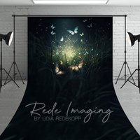 Aperturee Grass Mystical Butterflies Fine Art Sweep Backdrop, 5 x 7 ft (1.5 x 2.1 m), 42 USD, sweep backdrops, LRSD3K89-D