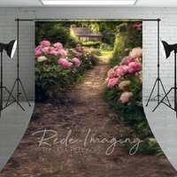 Aperturee Countryside Greenery Pink Floral Summer Sweep Backdrop, 5 x 7 ft (1.5 x 2.1 m), 42 USD, sweep backdrops, LRSD3K94-D
