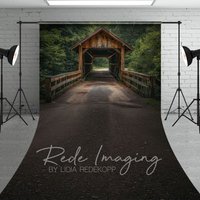 Aperturee Summer Covered Bridge Green Forest Sweep Backdrop, 5 x 7 ft (1.5 x 2.1 m), 42 USD, sweep backdrops, LRSD4K03-D