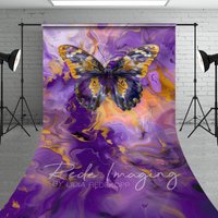 Aperturee Gold Purple Abstract Butterfly Fine Art Sweep Backdrop, 5 x 7 ft (1.5 x 2.1 m), 42 USD, sweep backdrops, LRSD4K35-D